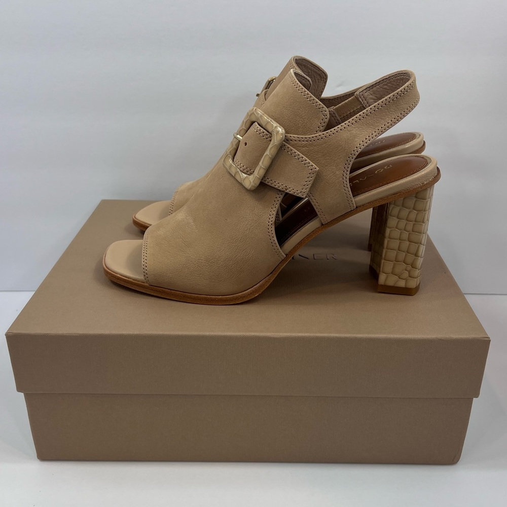 DONALD PLINER💯LADIES SAND COLOR OPEN TOE HALF BOOT. SIZE 10 MEDIUM - Picture 3 of 16